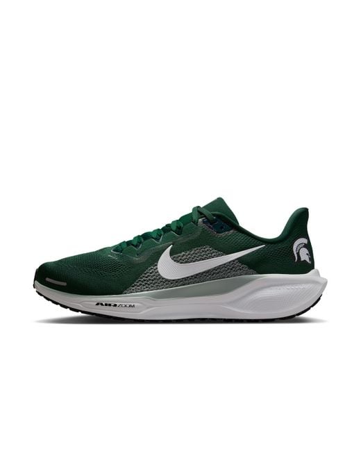 Nike Green Michigan State Pegasus 41 College Road Running Shoes for men
