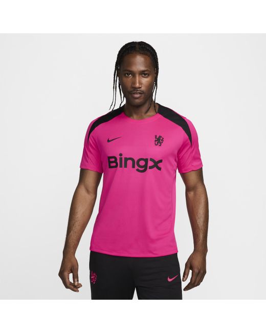 Nike Pink Chelsea F.c. Strike Third Dri-fit Football Knit Short-sleeve Top Polyester for men