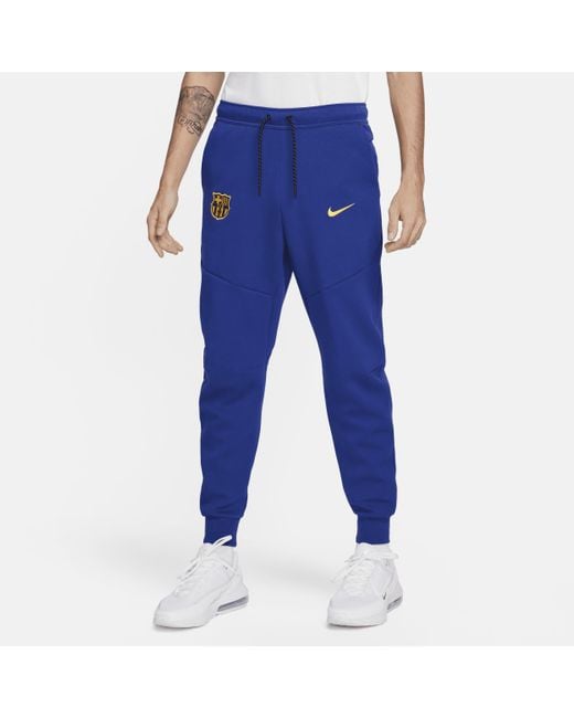 Nike Blue F.c. Barcelona Tech Fleece Football joggers Cotton for men