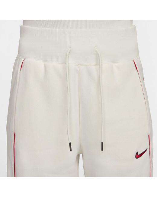 Nike White Sportswear Phoenix Fleece High-waisted Open-hem Sweatpants