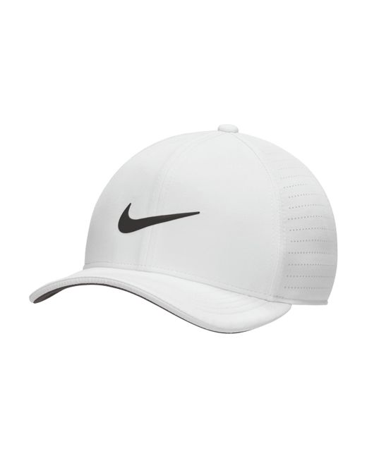 Nike Unisex Drifit Adv Classic99 Perforated Golf Hat In Grey, in White