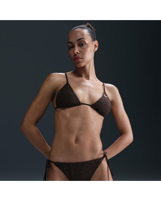Nike Blue Swim Swoosh Link Terry Tie-String Bikini Bottom