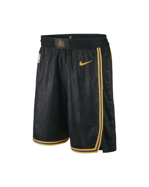 Esquivo Garganta Adjunto archivo Nike Los Angeles Lakers City Edition Swingman Men's Nba Shorts in Black for  Men | Lyst