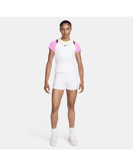 Nike White Court Advantage Dri-fit Short-sleeve Tennis Top Polyester