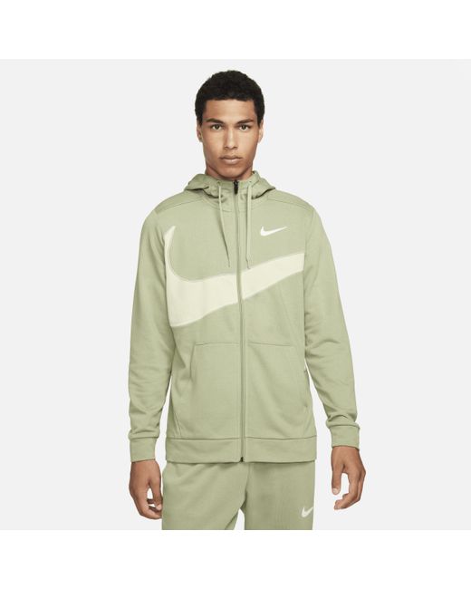 Nike Green Dri-fit Fleece Full-zip Fitness Hoodie 50% Sustainable Blends for men