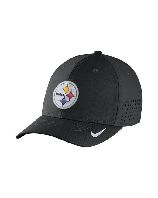 Nike Black Swoosh Flex (nfl Steelers) Fitted Hat for men
