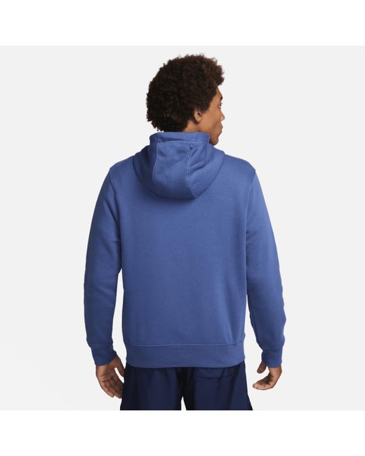 Nike Blue Sportswear Club Fleece Pullover Graphic Hoodie for men