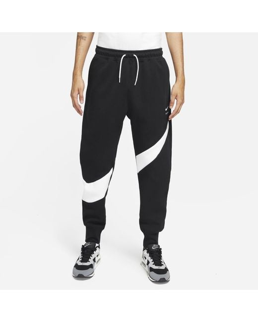 Nike Black Sportswear Swoosh Tech Fleece Pants for men