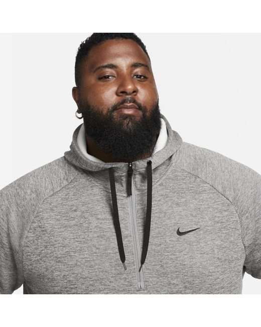 Nike Therma-fit 1/4-zip Fitness Hoodie in Gray for Men | Lyst