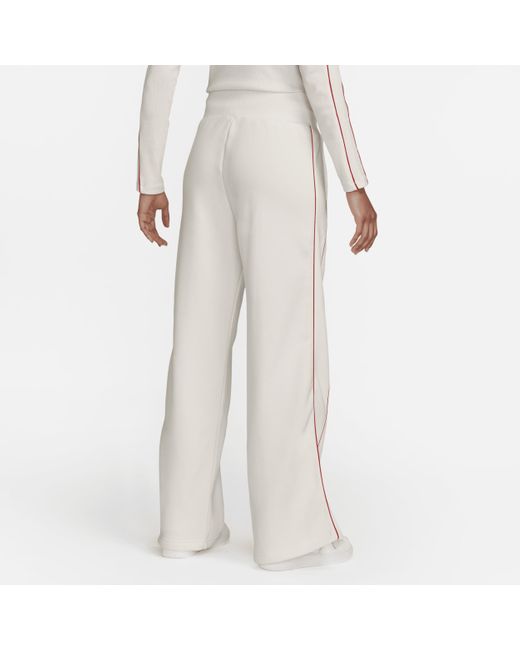 Nike White Sportswear Phoenix Fleece High-waisted Open-hem Sweatpants