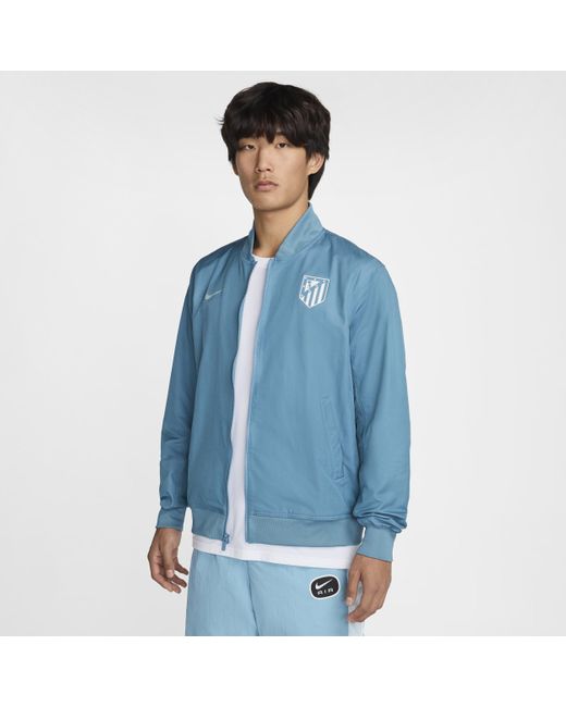 Nike Blue Atlético Madrid Sport Essentials Away Football Woven Unlined Bomber Jacket for men