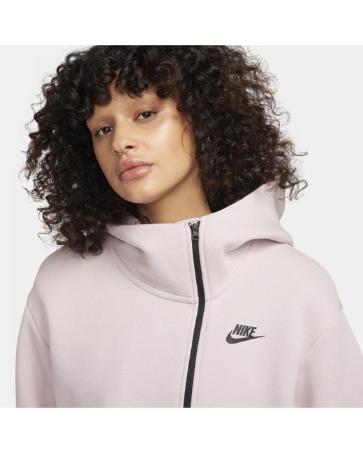 Nike Pink Sportswear Tech Fleece Oversized Full-zip Hoodie Cape