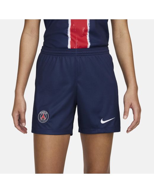 Shorts da calcio replica dri-fit paris saint-germain 2023/24 stadium da donna di Nike in Blue