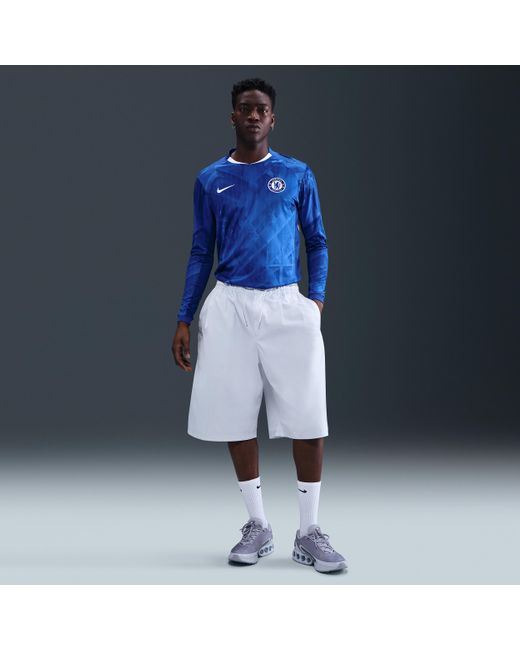 Nike Chelsea Fc 2025/26 Stadium Thuis Dri-Fit Replicavoetbalshirt Met Lange Mouwen Voor in het Blue voor heren