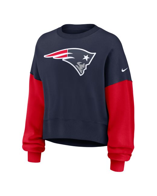 Nike Women's Blue New England Patriots Nfl Pullover Crew