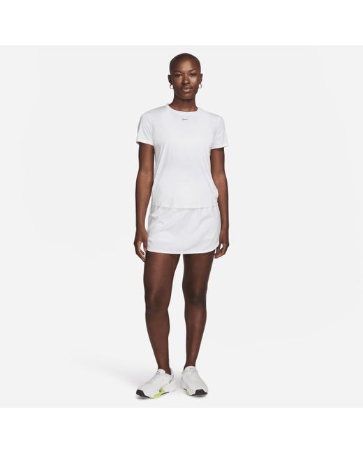 Nike One Classic Dri-fit Top Met Korte Mouwen in het White