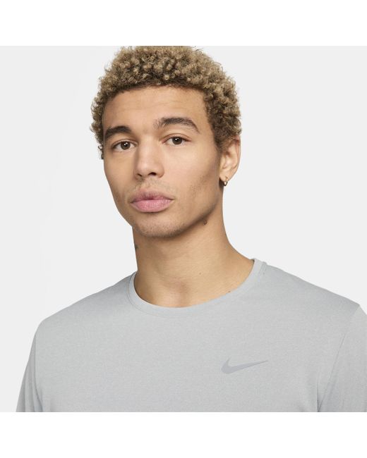 Nike Gray Miler Dri-Fit Uv Long-Sleeve Running Top for men