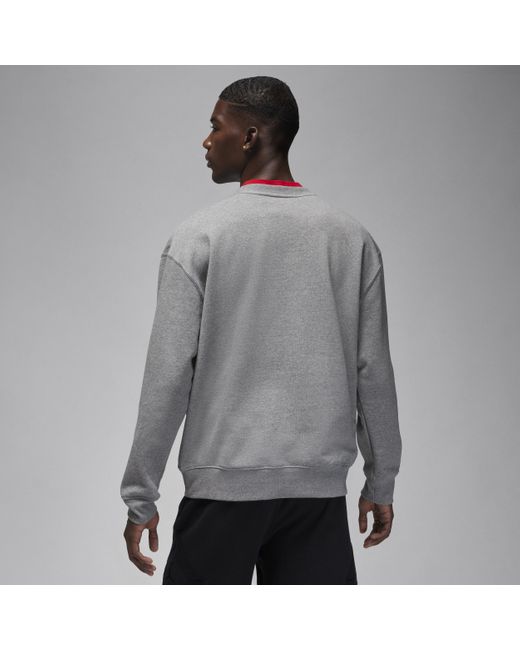 Felpa a girocollo in fleece jordan essentials di Nike in Gray da Uomo