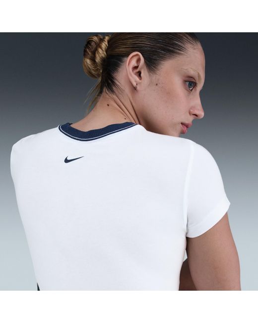 Nike Gray Sportswear Chill Knit Slim Cropped Graphic T-Shirt