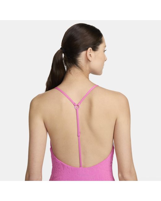 Nike Pink Swim Retro Flow T-back One-piece Swimsuit