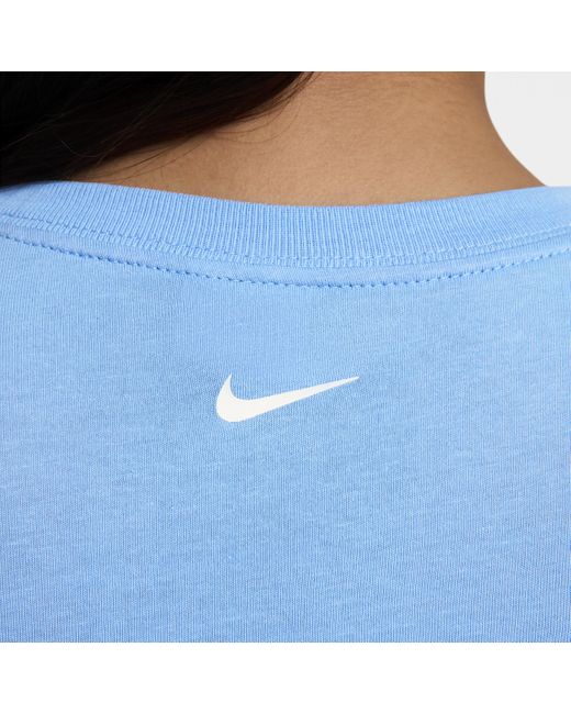 Nike Blue Sportswear Cropped T-shirt Cotton