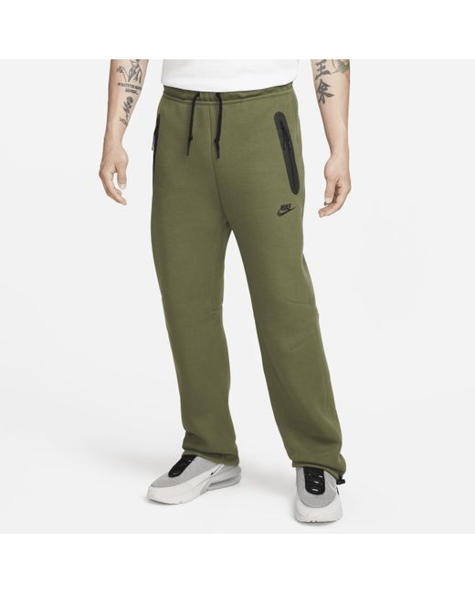 Nike Sportswear Tech Fleece Open-hem Sweatpants in Green for Men | Lyst