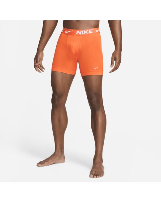 Nike Orange Dri-fit Essential Micro Boxer Briefs (3-pack) for men