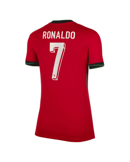 Nike Red Cristiano Ronaldo Portugal National Team 2024 Stadium Home Dri-fit Soccer Jersey