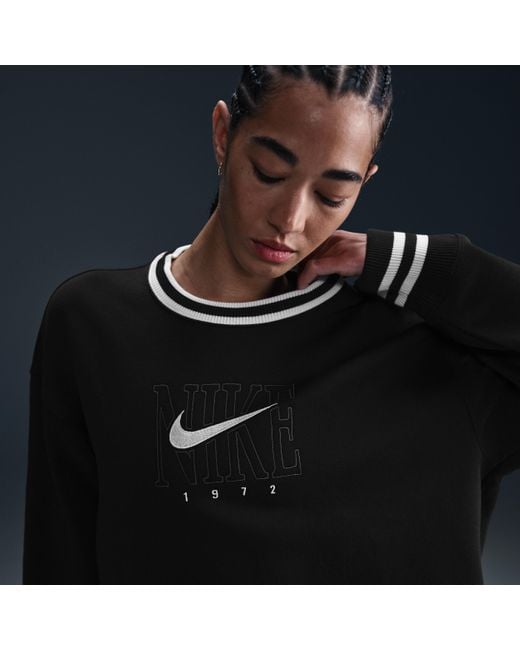 Nike Blue Sportswear Phoenix Fleece Oversized Graphic Crew-Neck Sweatshirt