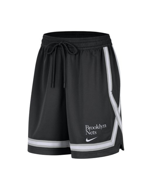 Nike Black Brooklyn Nets Fly Crossover Dri-fit Nba Basketball Graphic Shorts Polyester