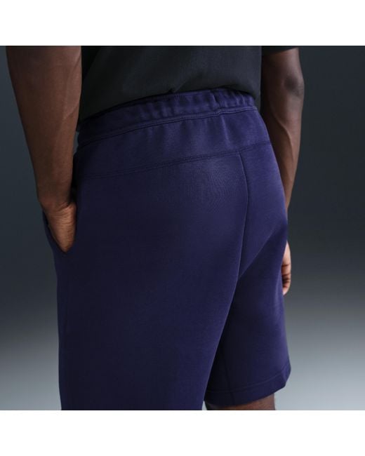Nike Blue Fc Barcelona Tech Soccer Fleece Shorts for men