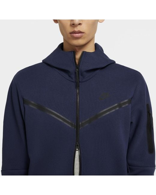 Nike Sportswear Tech Fleece Full-zip Hoodie in Blue for Men | Lyst UK