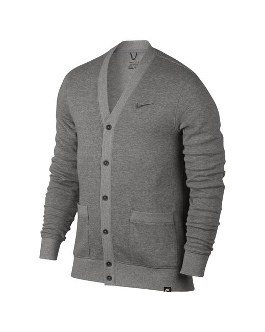 Nike Gray Clash Cardigan Men's Golf Sweater for men