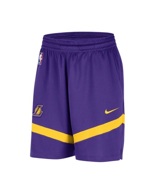 Nike Purple Los Angeles Lakers Icon Practice Dri-fit Nba 20.5cm (approx.) Shorts 50% Recycled Polyester for men