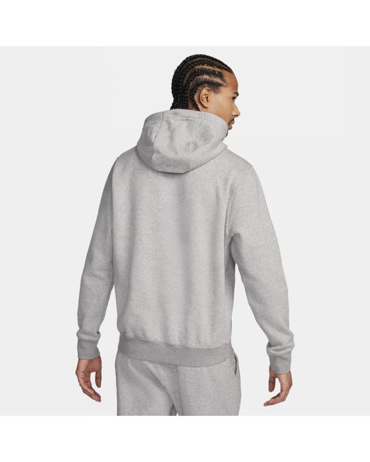 Nike Gray Club Fleece Pullover Hoodie Cotton for men