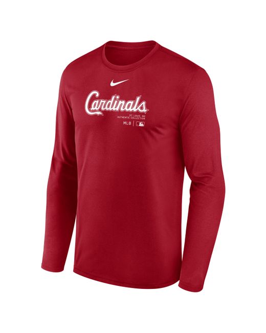 Nike Red Washington Nationals Authentic Collection Practice Dri-fit Mlb Long-sleeve T-shirt for men