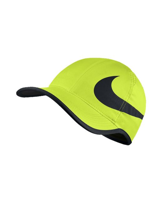 Nike Black Court Aerobill Featherlight Adjustable Tennis Hat (yellow) for men