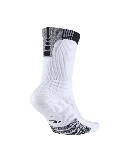 Nike Grip Elite Versatility Crew Basketball Socks in White for Men