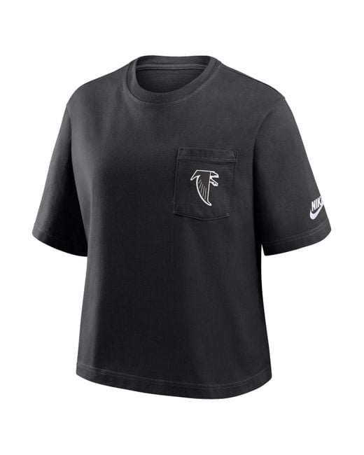 Nike Black Atlanta Falcons Rewind Pocket Boxy Nfl T-Shirt
