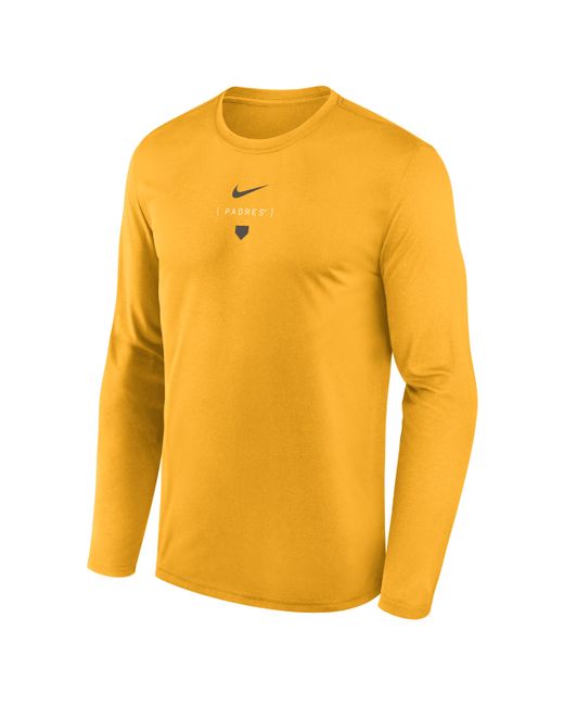 Nike Yellow San Diego Padres Large Swoosh Back Legend Dri-fit Mlb T-shirt for men