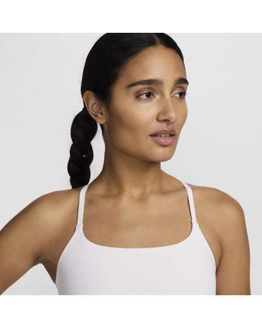 Nike White One Convertible Light-support Lightly Lined Longline Sports Bra
