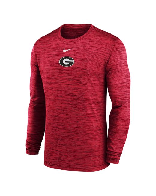 Nike Red Ohio State Sideline Velocity Dri-Fit College Long-Sleeve T-Shirt for men