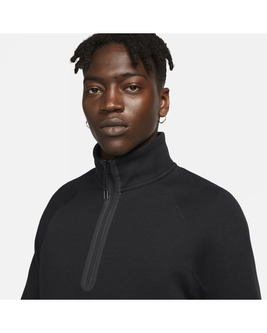 Nike Black Sportswear Tech Fleece 1/2-zip Sweatshirt 50% Sustainable Blends for men