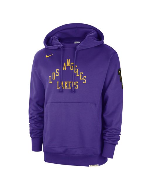 Nike Purple Los Angeles Lakers Standard Issue 2023/24 City Edition Nba Courtside Hoodie Cotton for men