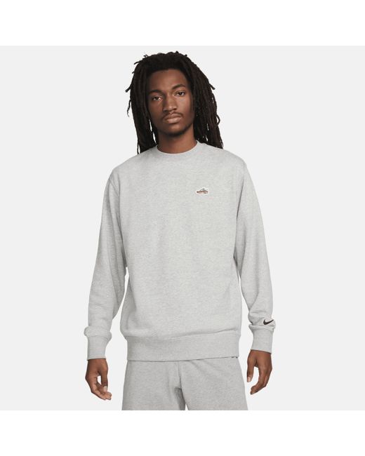 Nike Gray Sportswear French Terry Crew-neck Sweatshirt for men