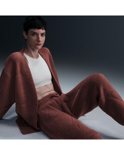 Nike Blue Sportswear Phoenix Cozy Bouclã High-Waisted Oversized Knit Pants