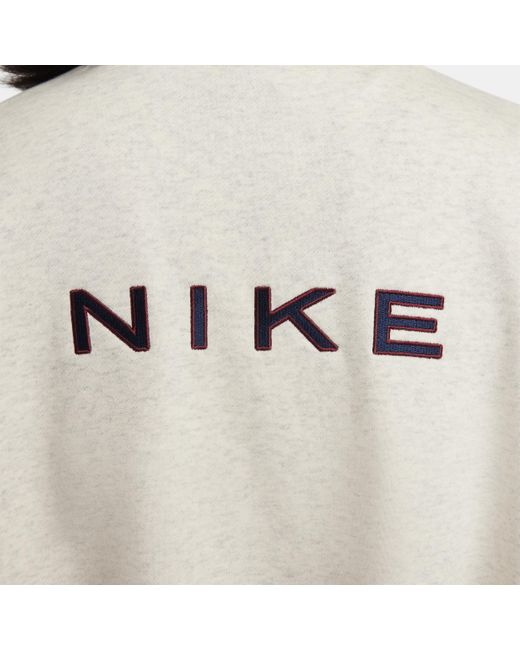 Nike White Sportswear Oversized 1/2-zip Crop Fleece Sweatshirt