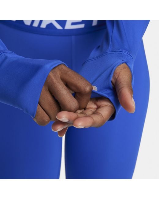 Maglia corta a manica lunga dri-fit pro di Nike in Blue