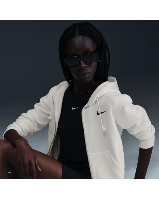 Felpa Con Cappuccio E Zip A Tutta Lunghezza Sportswear Phoenix Fleece – Donna di Nike in Blue