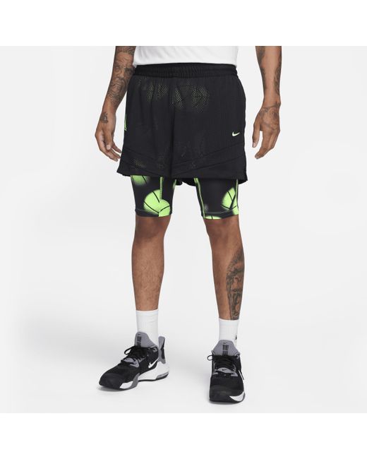 Shorts da basket 2 in 1 10 cm dri-fit ja di Nike in Black da Uomo